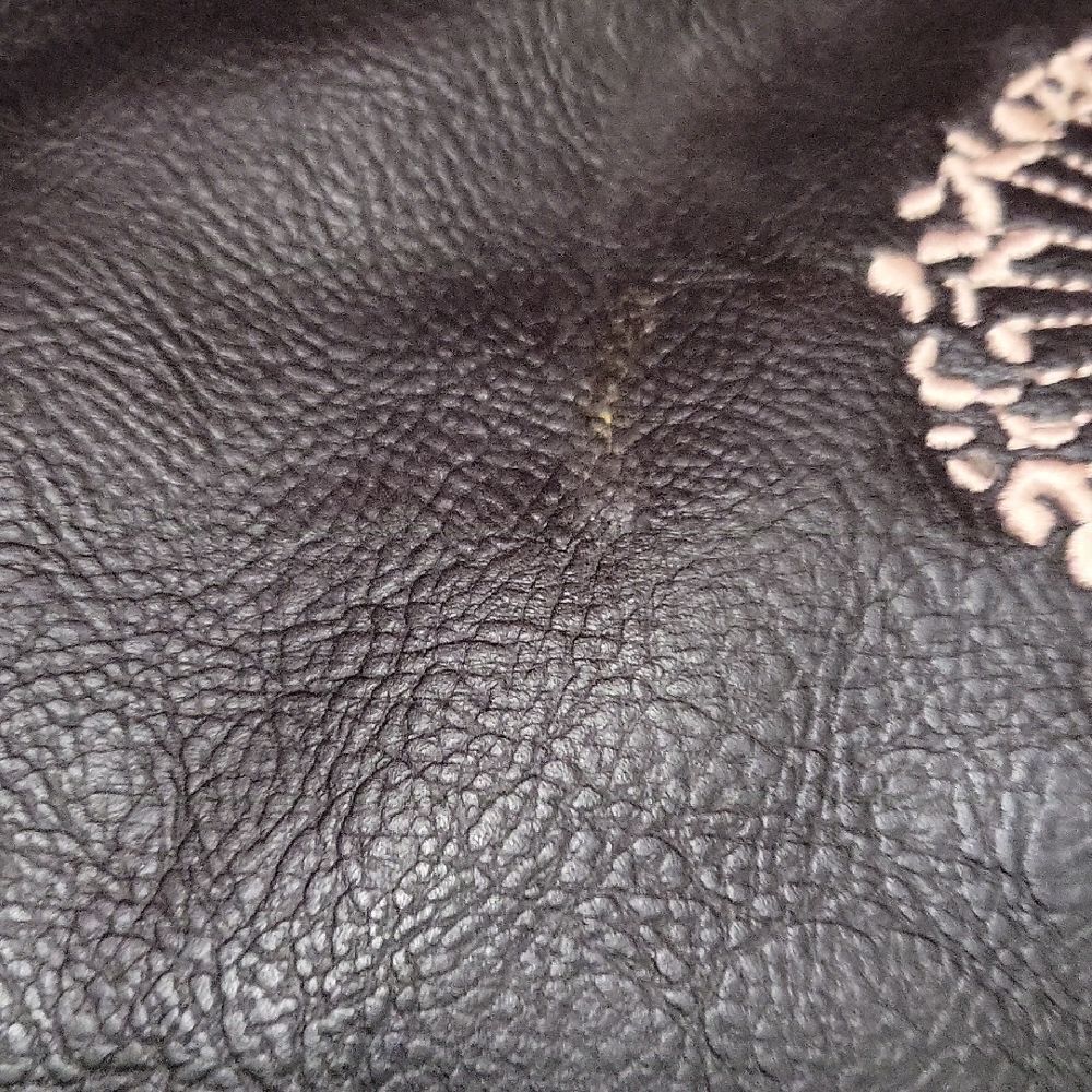 Thirty-One Black Shoulder Bag with Embroidered Ostrich - Picture 2 of 4